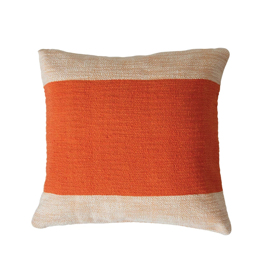Cotton Woven Pillow, Tangerine
