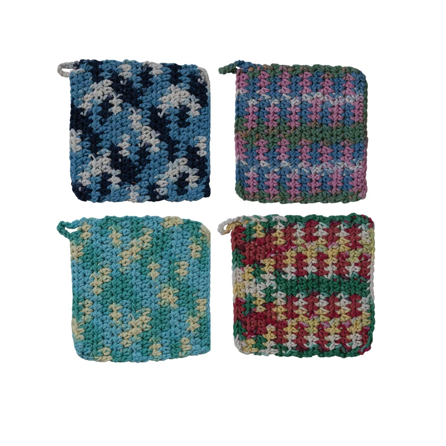 Multi Colored Crochet Pot Holders
