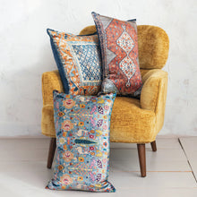 Load image into Gallery viewer, Velvet Lumbar Pillow with Fringe
