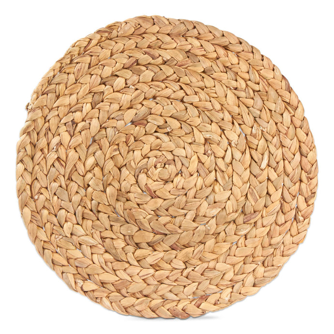 Braided Water Hyacinth Round Placemat - Natural