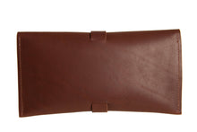 Load image into Gallery viewer, Brown leather clutch bag on a white background
