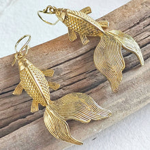 Load image into Gallery viewer, Brass Koi Fish Handmade Earrings
