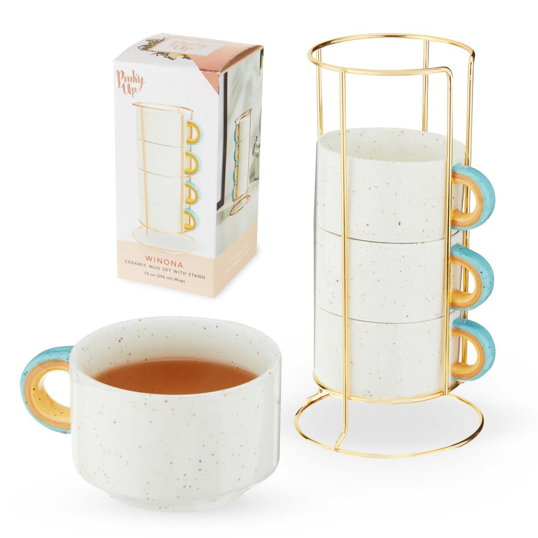 Winona Set of 4 Mugs with Stand