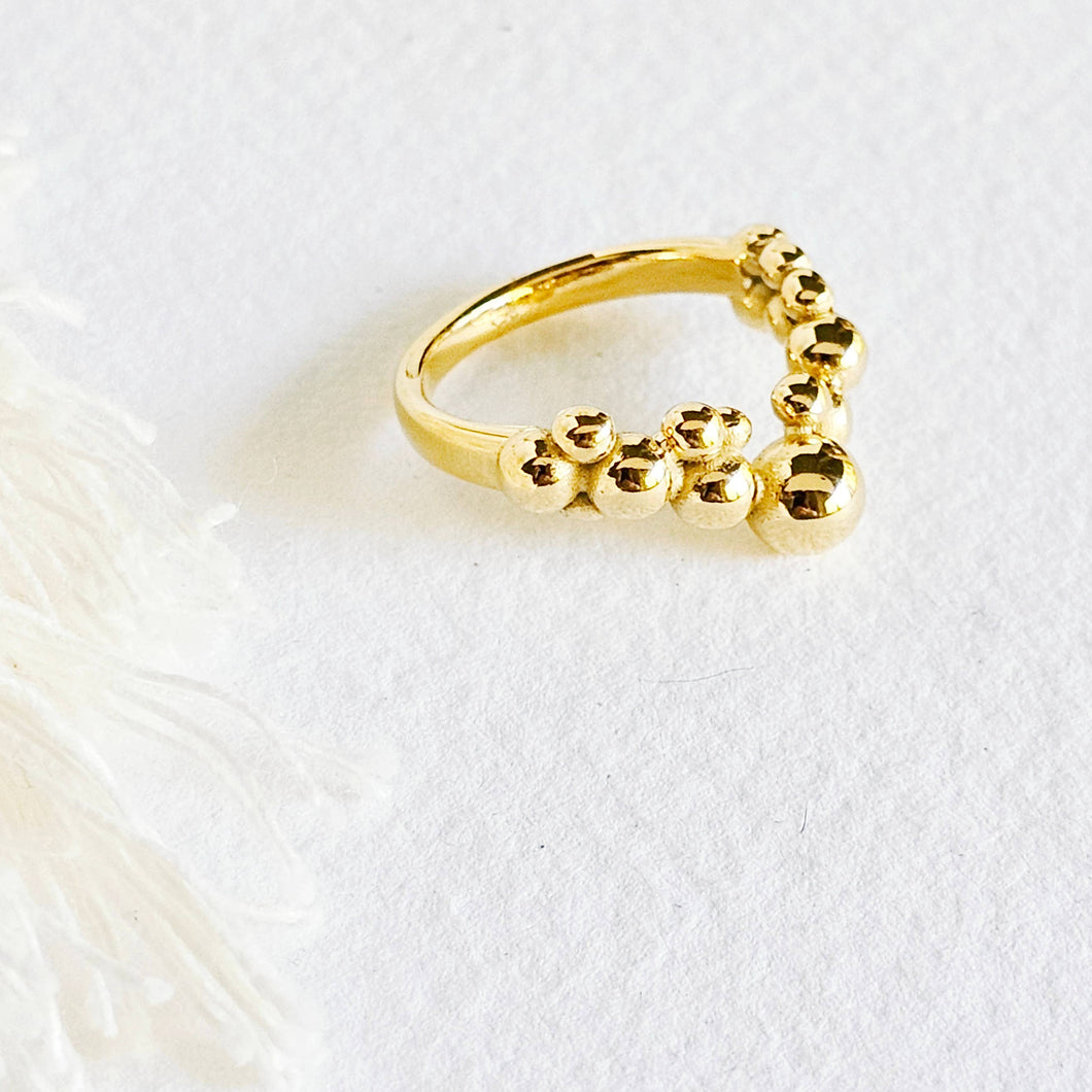 18k gold plated sphere ring 