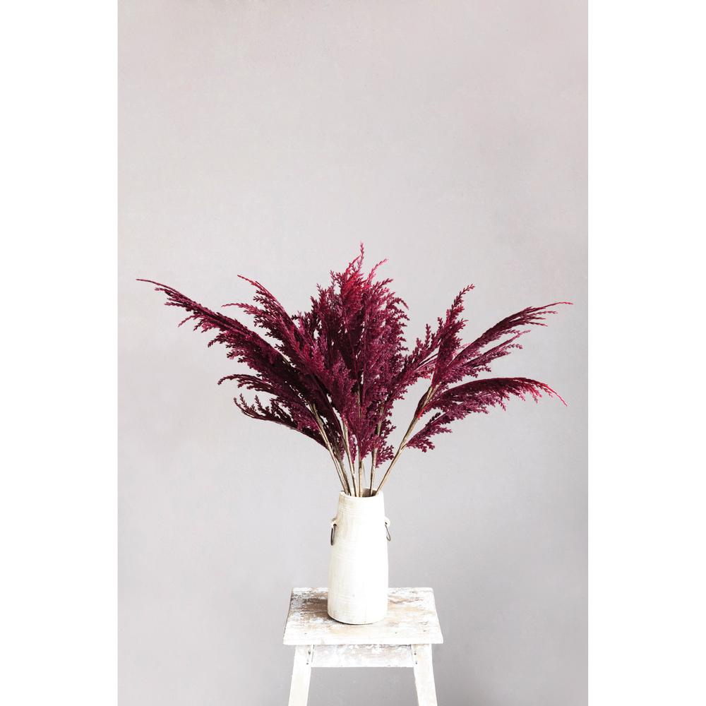 Faux Pampas Grass Plume in Burgundy