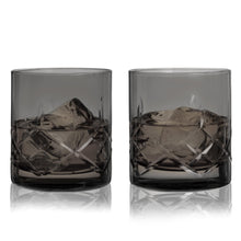 Load image into Gallery viewer, Admiral Crystal Rocks Glasses in Smoke Set of 2
