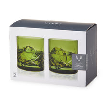 Load image into Gallery viewer, Admiral Crystal Rocks Glasses in Green Set of 2
