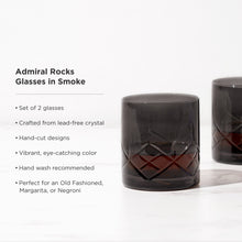 Load image into Gallery viewer, Admiral Crystal Rocks Glasses in Smoke Set of 2
