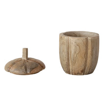 Load image into Gallery viewer, Hand-Carved Mango Wood Acorn Container with Lid

