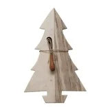 Wooden Christmas tree decoration on a white background