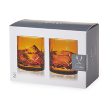 Load image into Gallery viewer, Admiral Crystal Rocks Glasses in Amber Set of 2
