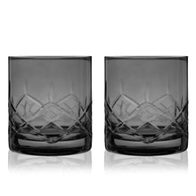 Load image into Gallery viewer, Admiral Crystal Rocks Glasses in Smoke Set of 2
