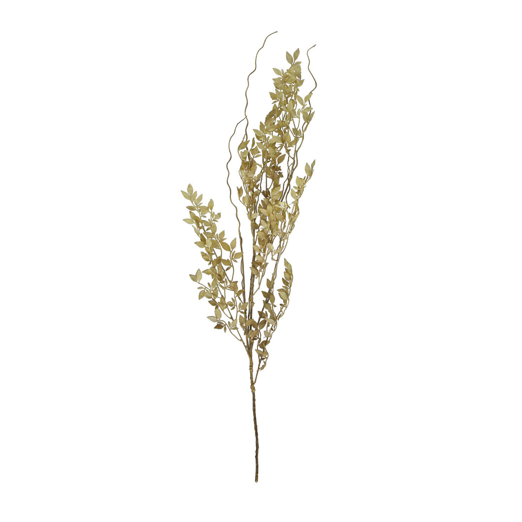 Faux Leaf Branch in Distressed Ivory