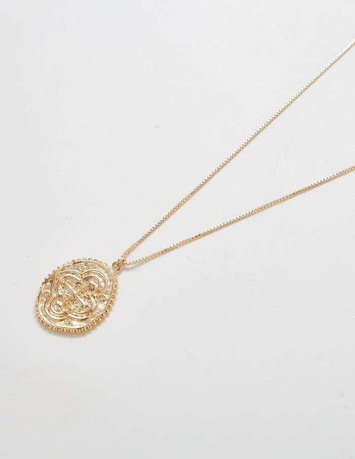 Gold Cross Medallion Necklace