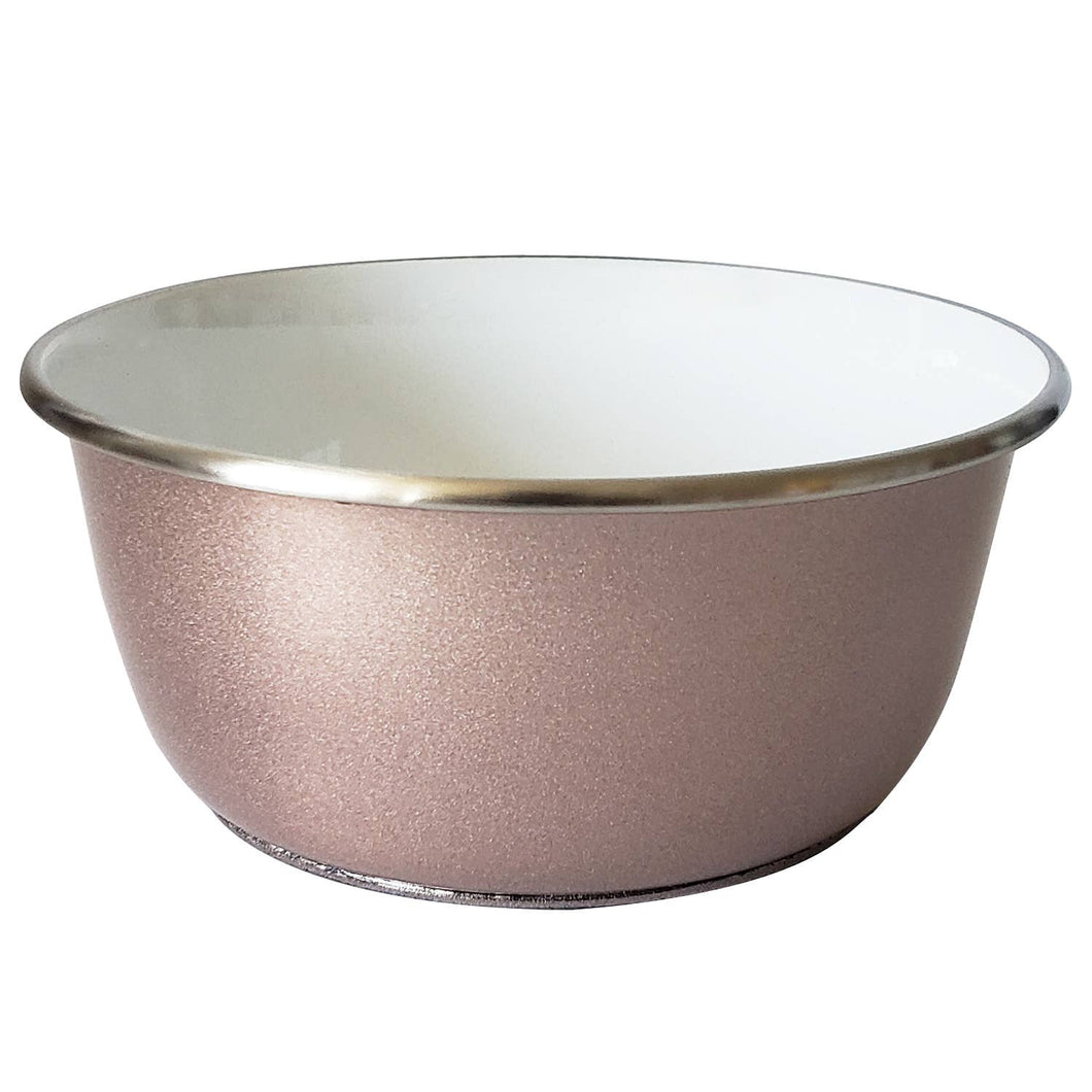 Deep Dog Bowl - Paw Print Design - Rose Gold (32 oz)