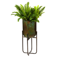 Load image into Gallery viewer, Metallic Patina Planter with Stand - Set of 3
