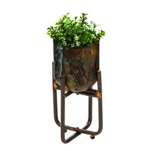 Load image into Gallery viewer, Metallic Patina Planter with Stand - Set of 3
