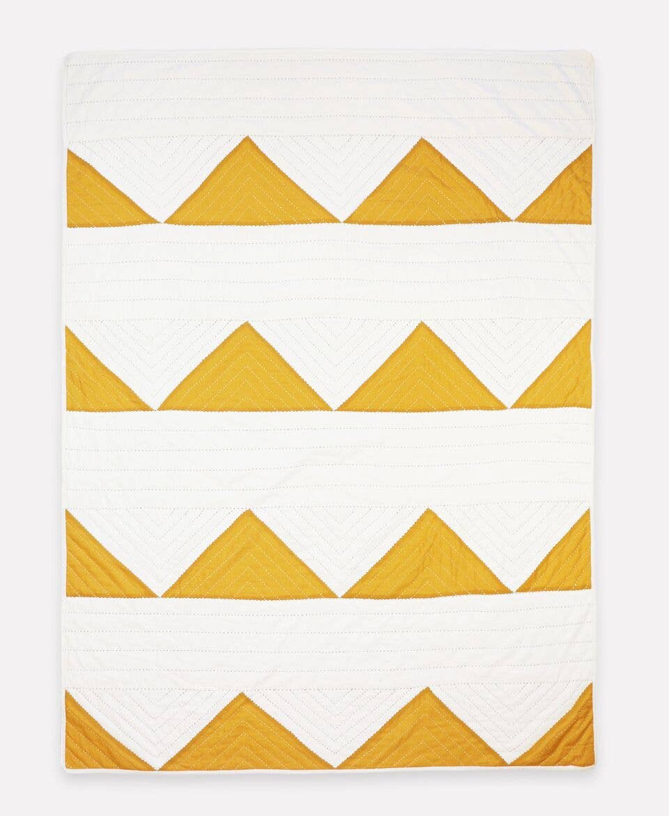 Triangle Quilt Throw - Mustard