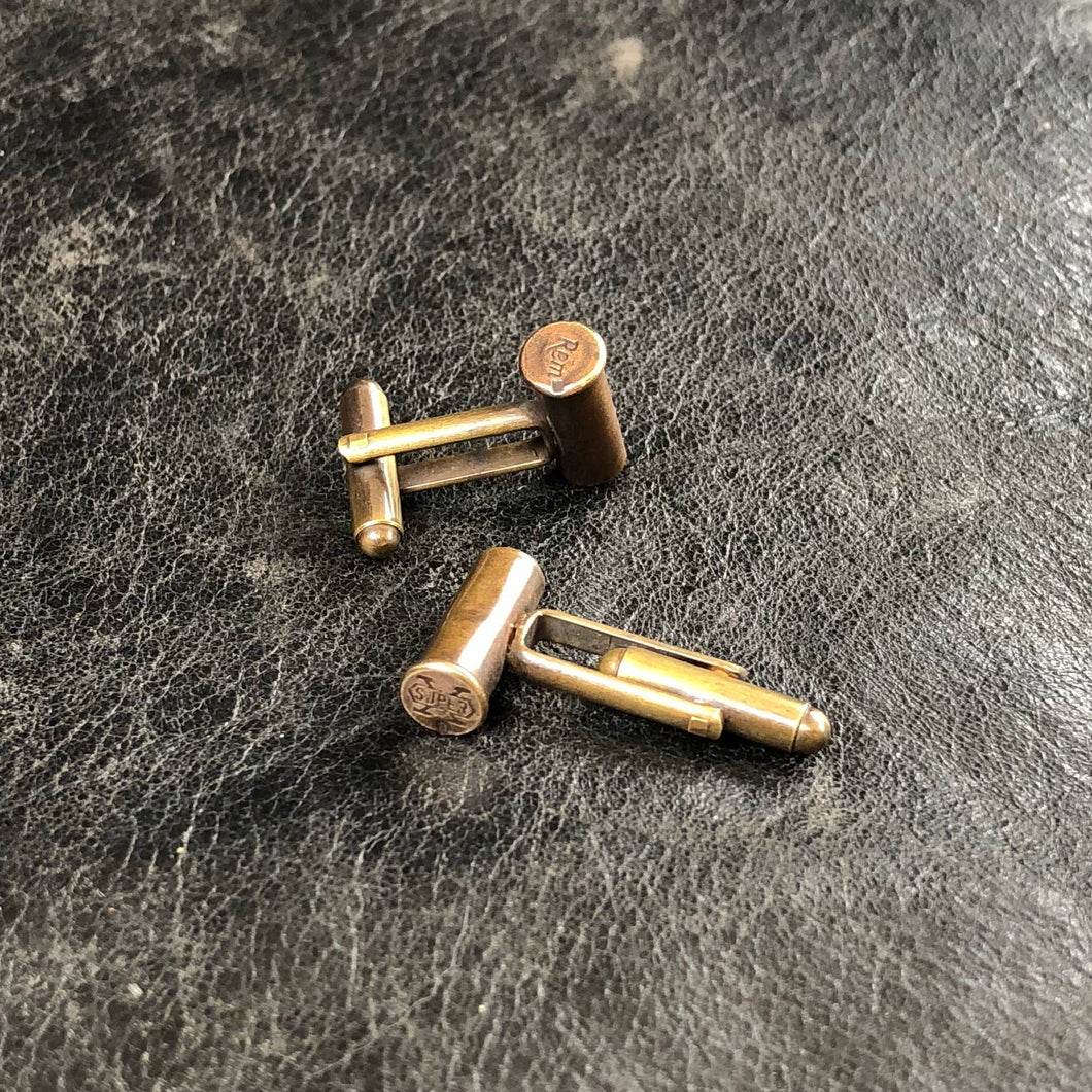 TEX COLLECTION: Bullet Cuff Links - .22 - Antique Brass