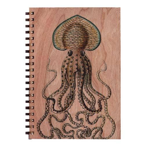 Octopus - Wood Notebook