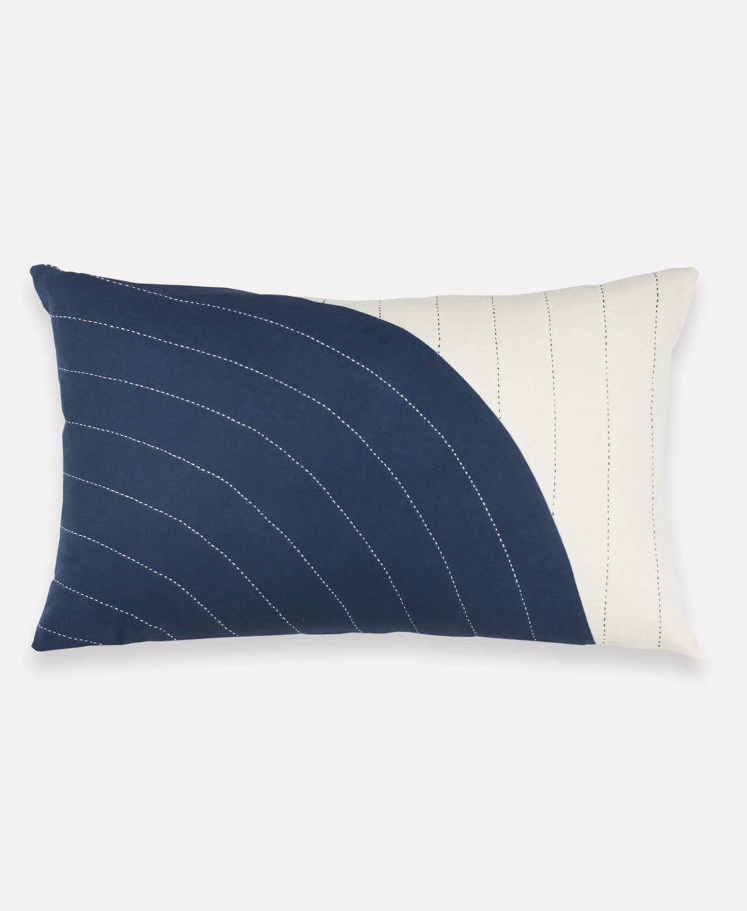 Navy Curve Lumbar Pillow Cover