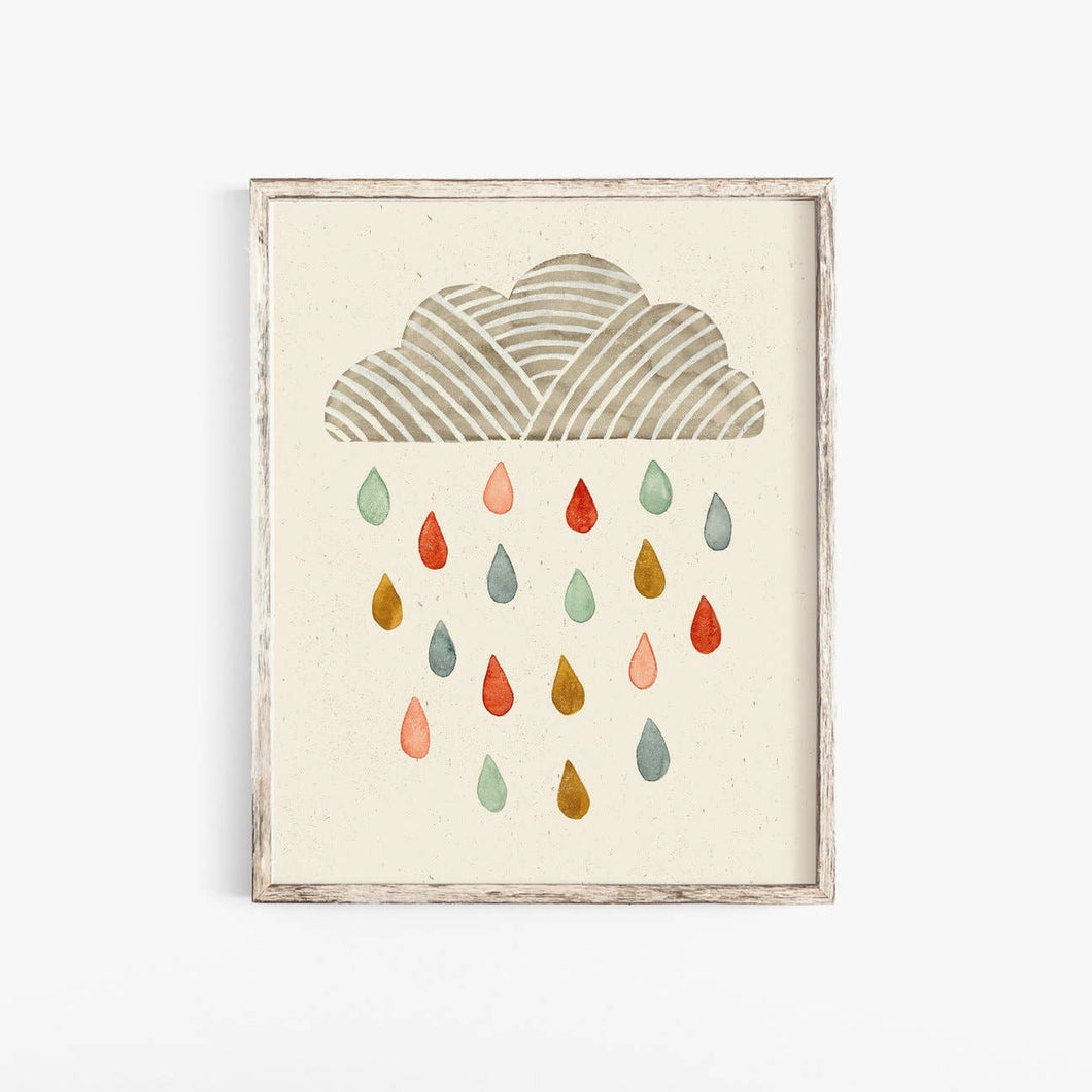 Wall Art Print Watercolor Rain Cloud