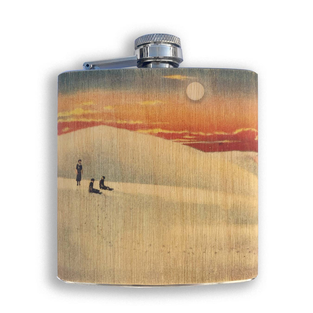 White Sands Wood Wrapped Flask
