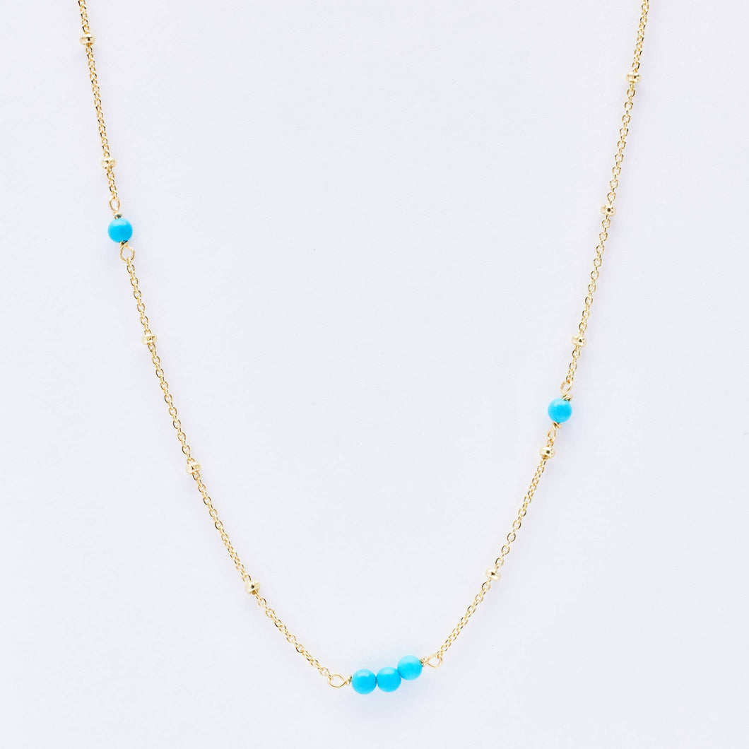 Maya Turquoise Ball Chain Necklace