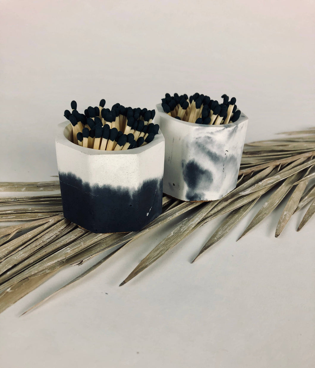 Black and White Match Holder w/ Striker and Black Matches