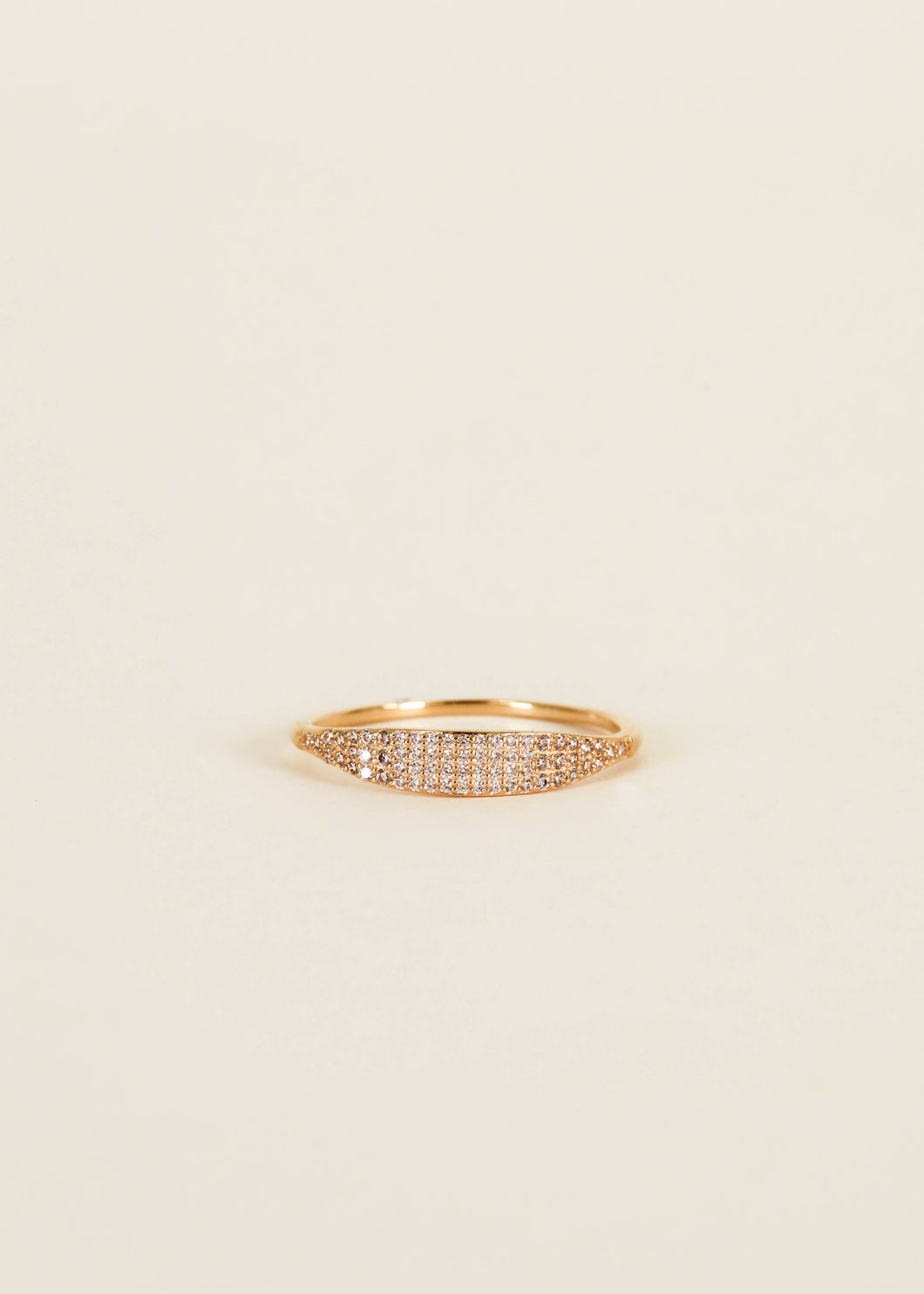 tapered pave gold ring 