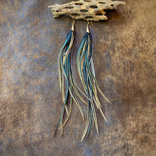 Load image into Gallery viewer, FREEBIRDS COLLECTION: Cone Feather Earrings - Golden Black
