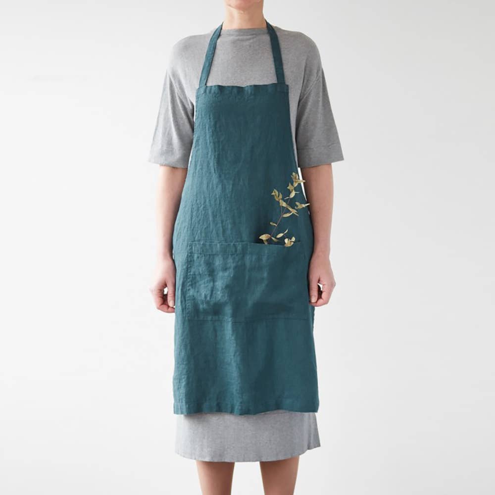 Deep Water Linen Daily Apron