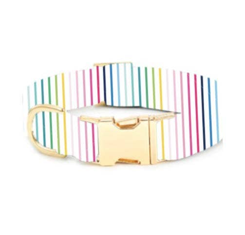 Happy Stripe Dog Collar - Medium