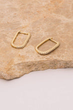 Load image into Gallery viewer, Oval Pavé Hoops
