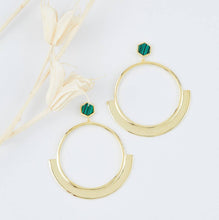 Load image into Gallery viewer, Hexagon Round Drop Earrings
