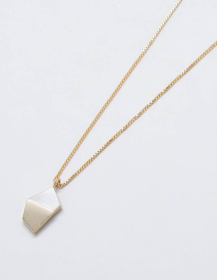 Gold Mother of Pearl Pendant Necklace