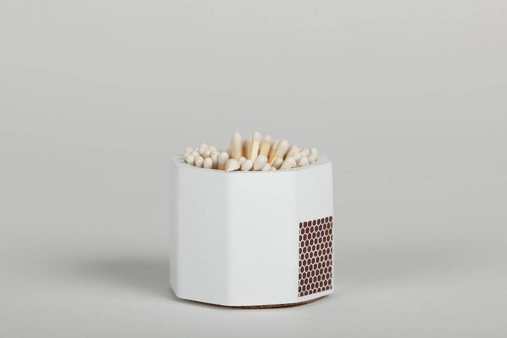 White Match Holder w/ Striker and White Matches