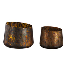Load image into Gallery viewer, Metallic Oil Rubbed Bronze Planters - Set of 2
