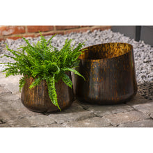 Load image into Gallery viewer, Metallic Oil Rubbed Bronze Planters - Set of 2
