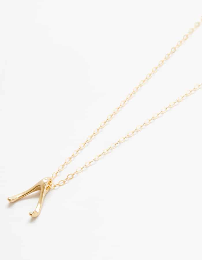 Gold Wishbone Necklace