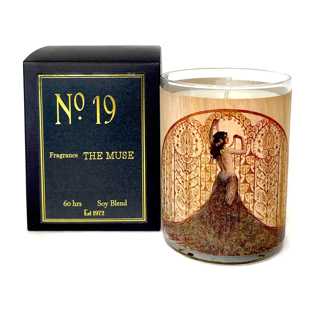 No. 19 Muse Wood Wrapped Candle