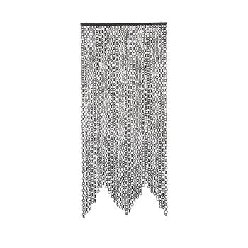 chain link bamboo single curtain panel in black