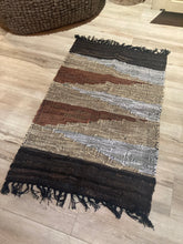 Load image into Gallery viewer, Geo Leather Chindi Rug
