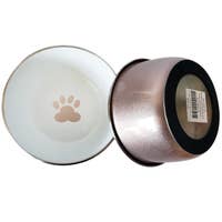 Load image into Gallery viewer, Deep Dog Bowl - Paw Print Design - Rose Gold (32 oz)
