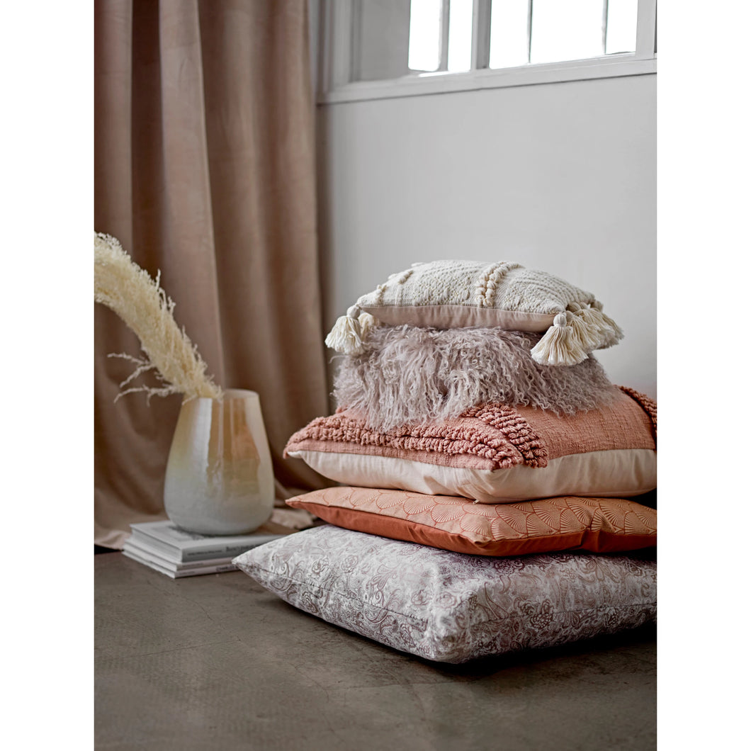 Round Tibetan Lamb Fur Pillow