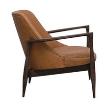 Load image into Gallery viewer, Leather Lounge Chair with Wood Frame
