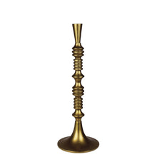 Load image into Gallery viewer, tall brass plated aluminum tapered candle holder
