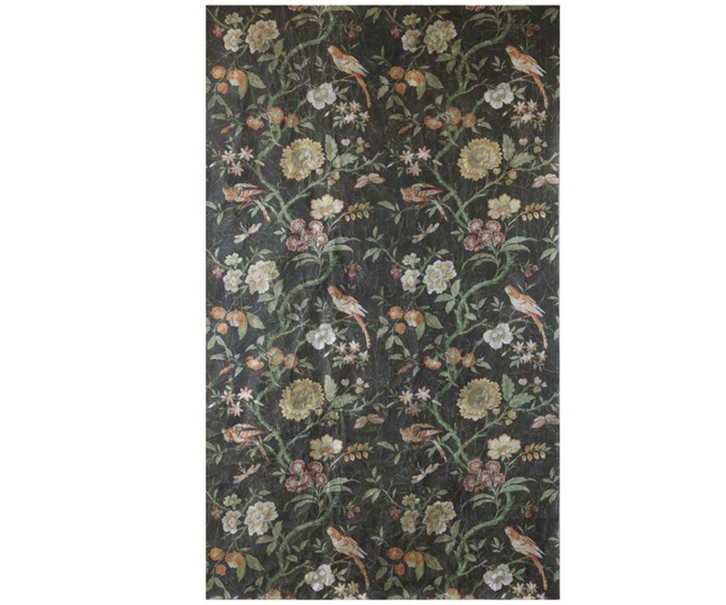 black decorative floral paper