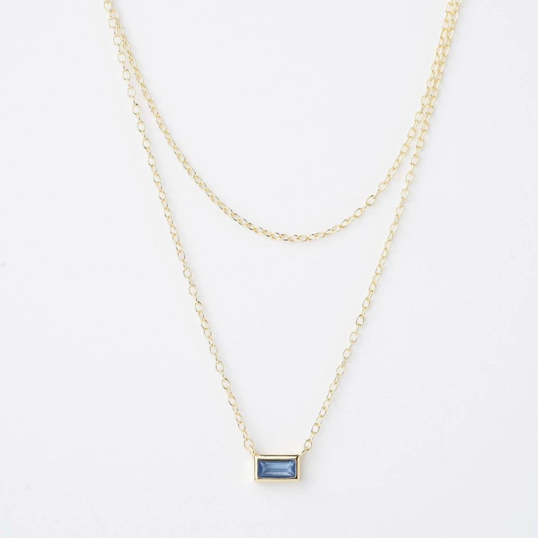 Misty Grey CZ Layered Chain Necklace