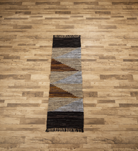 Load image into Gallery viewer, Geo Leather Chindi Rug
